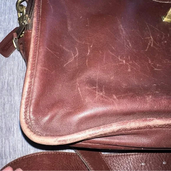 Vintage Coach Elegant Dark Brown Leather Briefcase - Picture 7 of 12